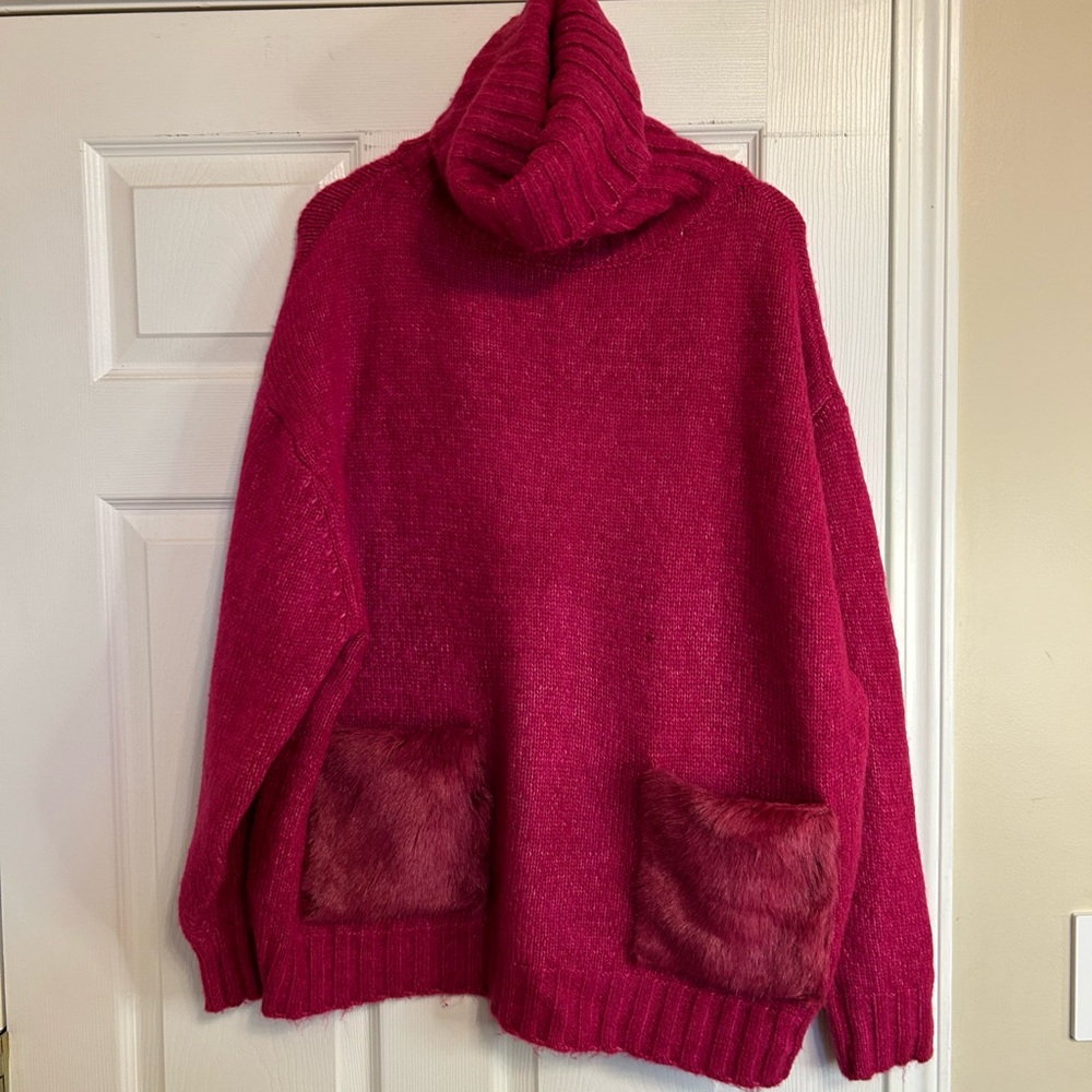 Cozy Pink Turtleneck Sweater